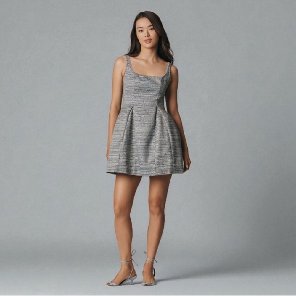 Anthropologie Maeve Fit & Flare Tweed Sleeveless Dress